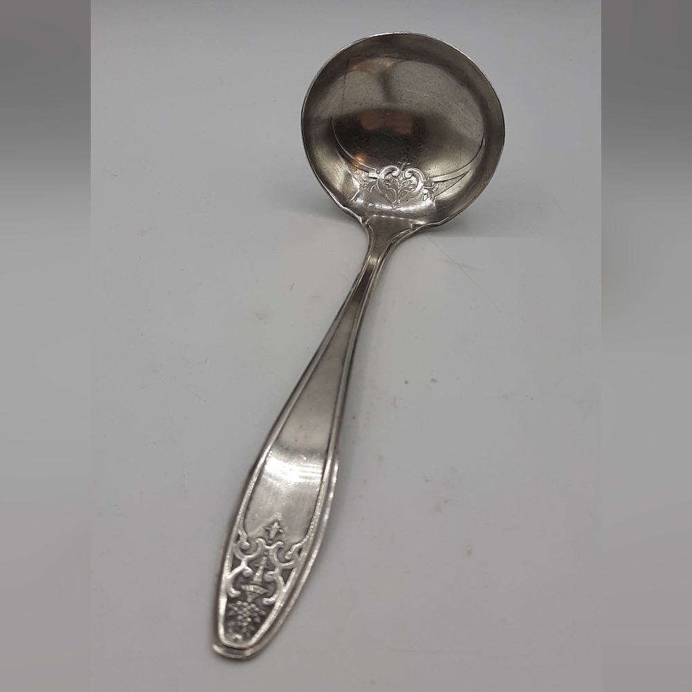 Vintage Lady Doris Silver Plate Gravy Spoon 1920's Decorative Servware Spoon